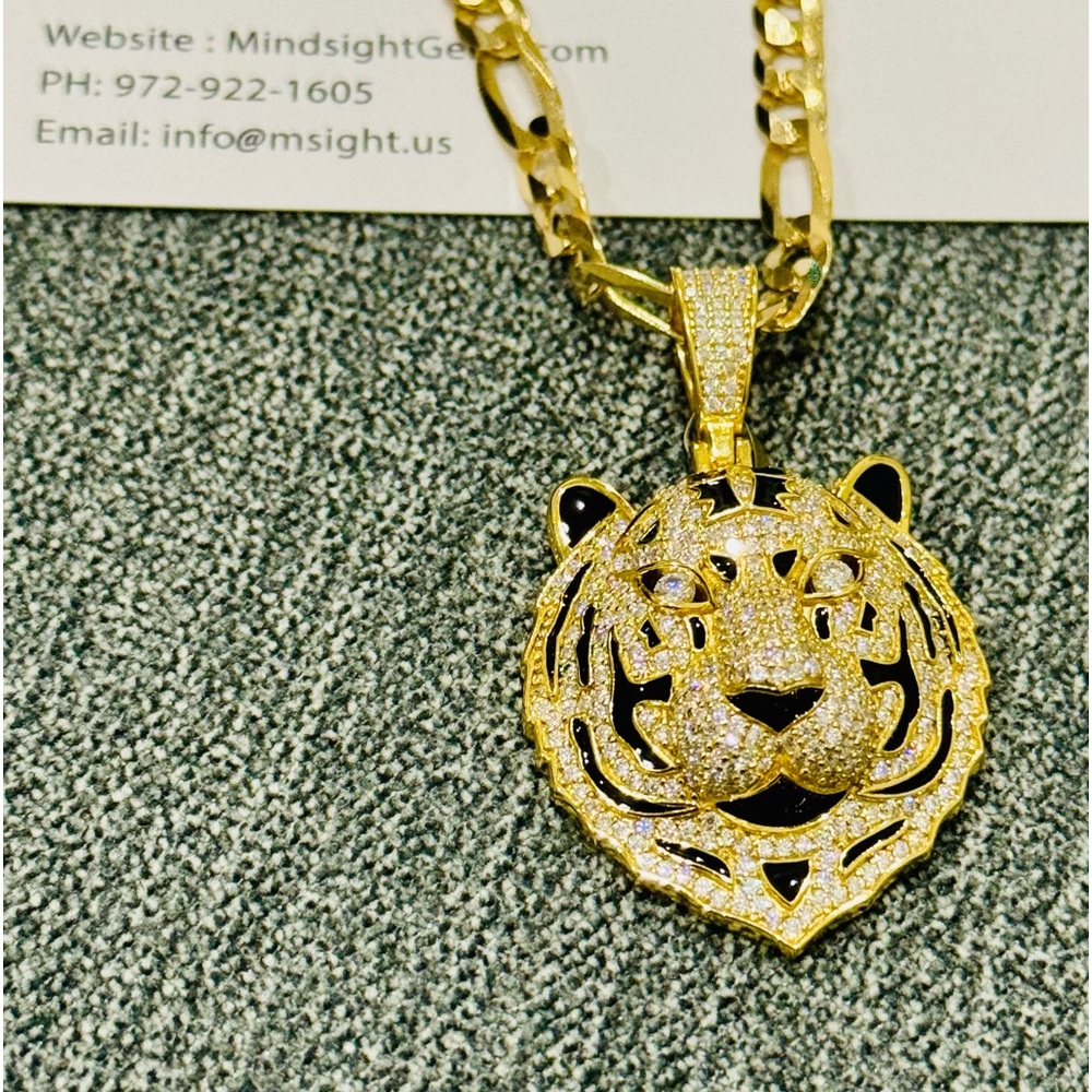 4 cttw VVS GRA Certified Lion Diamond Pendant, Custom made Moissanite Men Charm - Picture 5 of 8